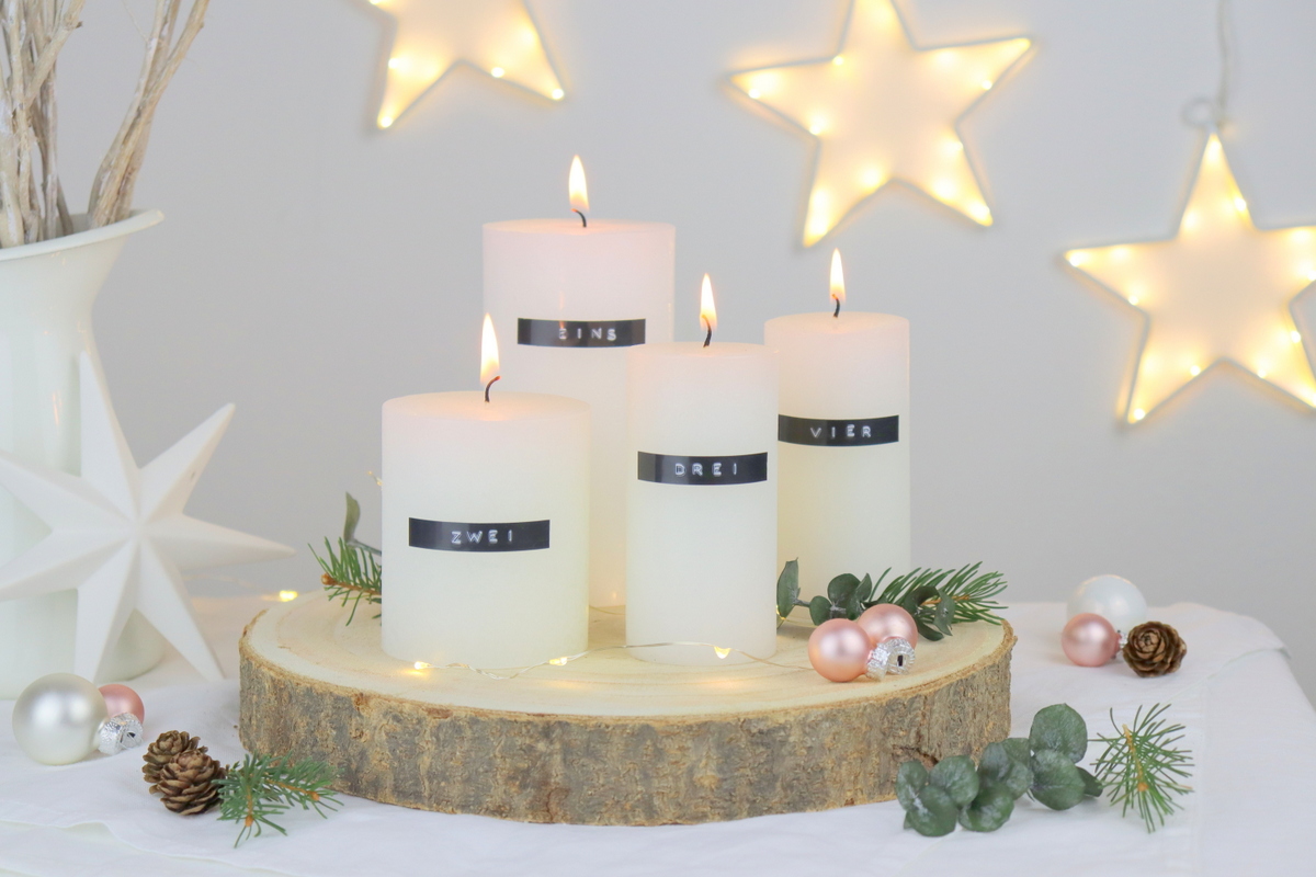 DIY - selbstgemachter minimalistischer Adventskranz