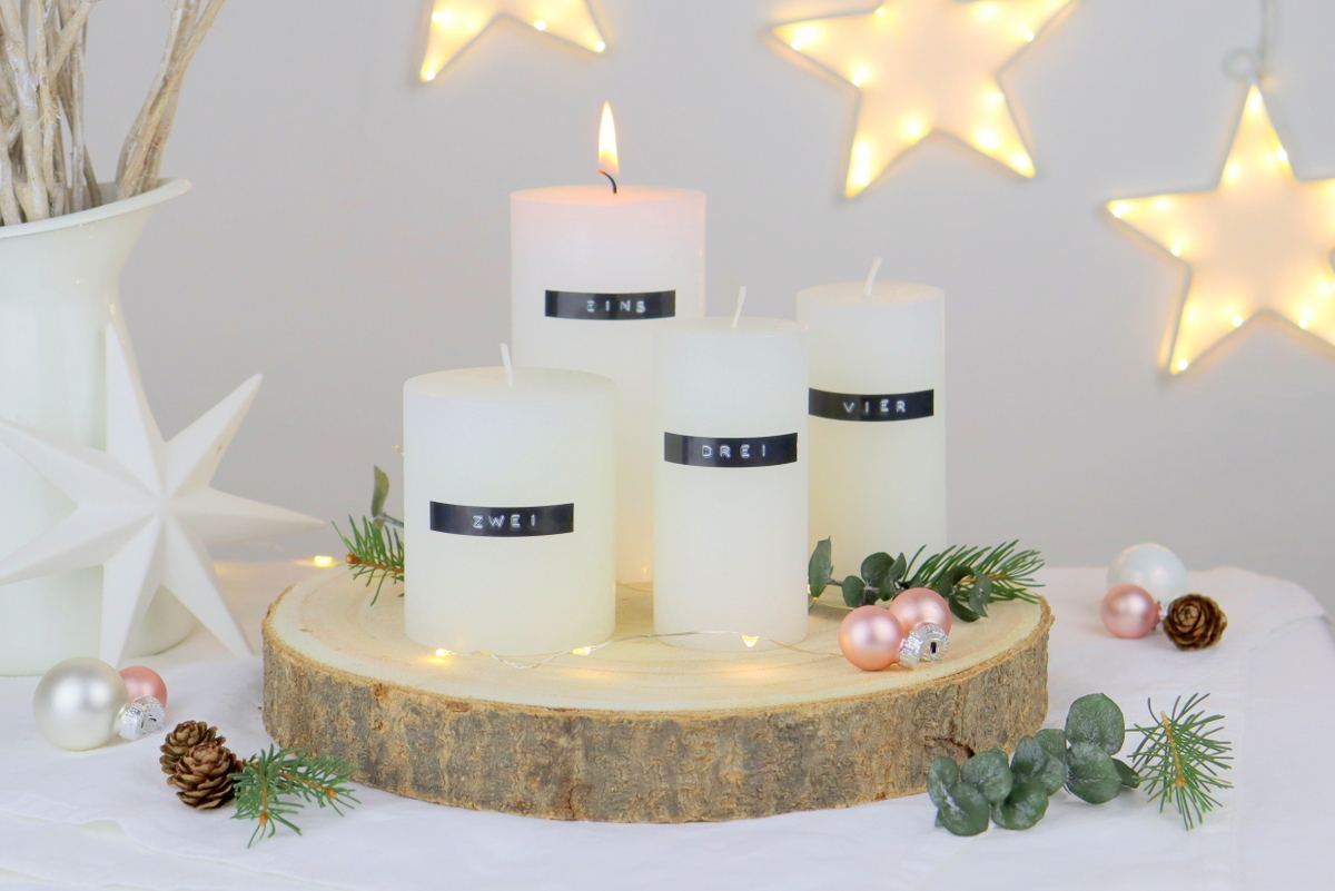 DIY - selbstgemachter minimalistischer Adventskranz