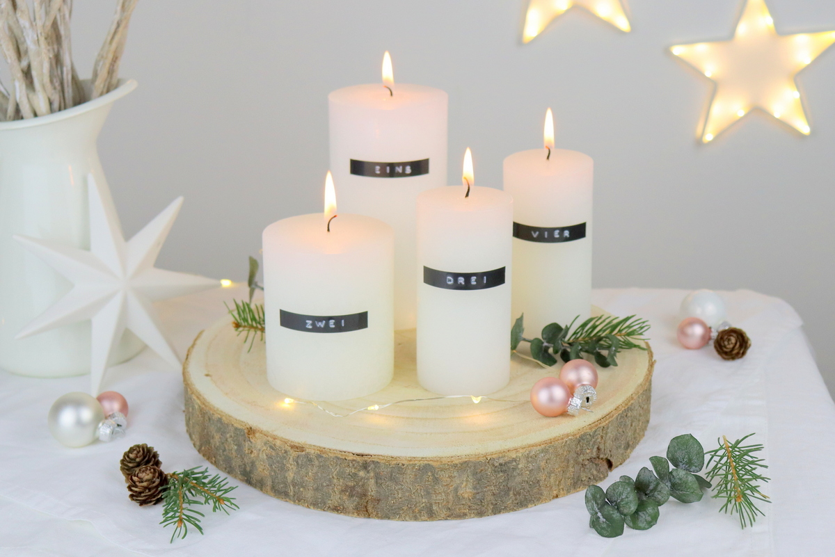 DIY - selbstgemachter minimalistischer Adventskranz