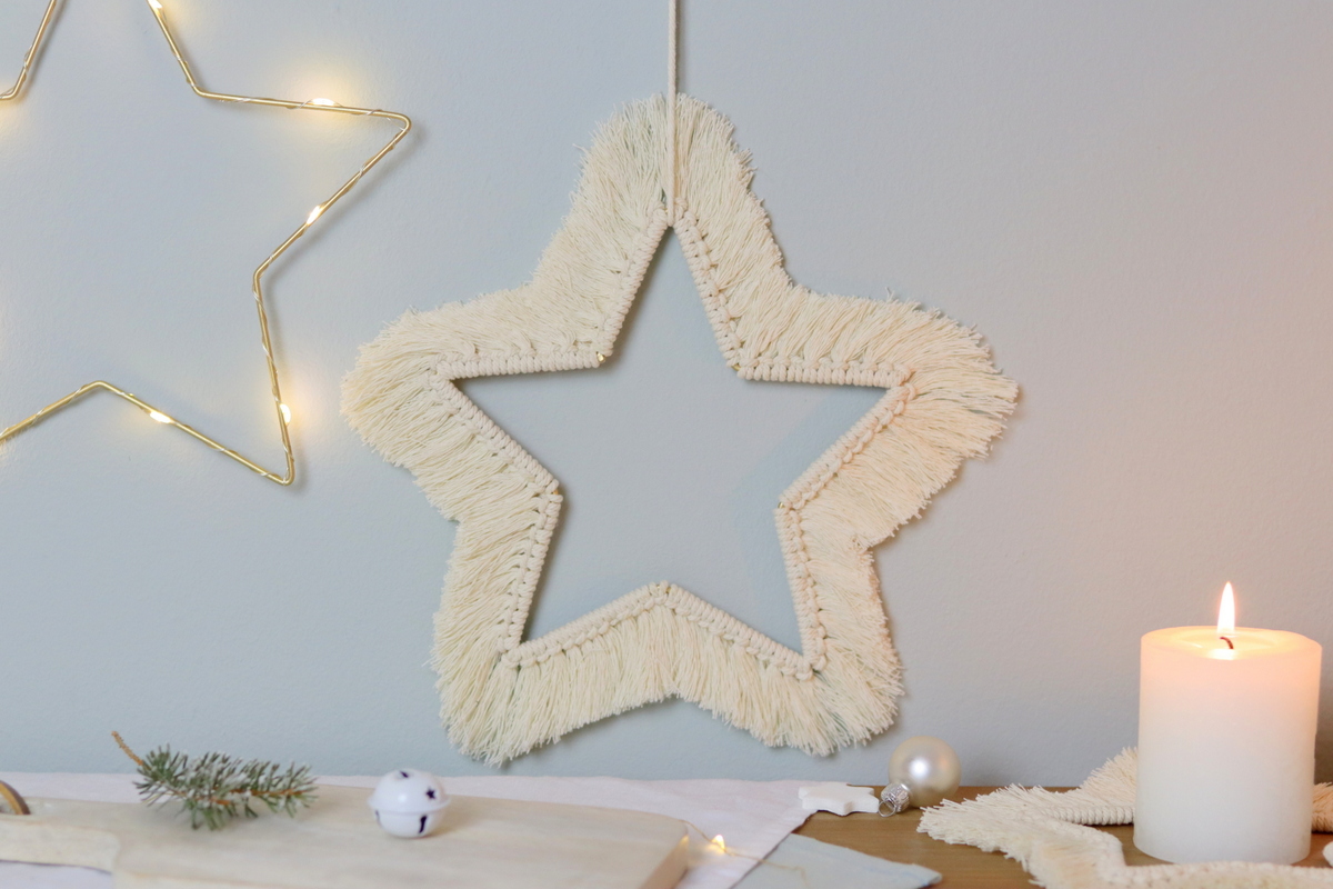 DIY Anleitung Makramee Stern zu Weihnachten knüpfen selber machen