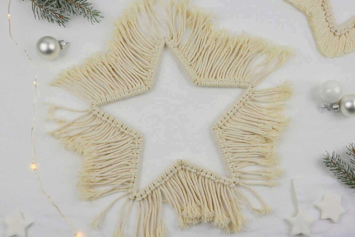 DIY Anleitung Makramee Stern zu Weihnachten knüpfen selber machen