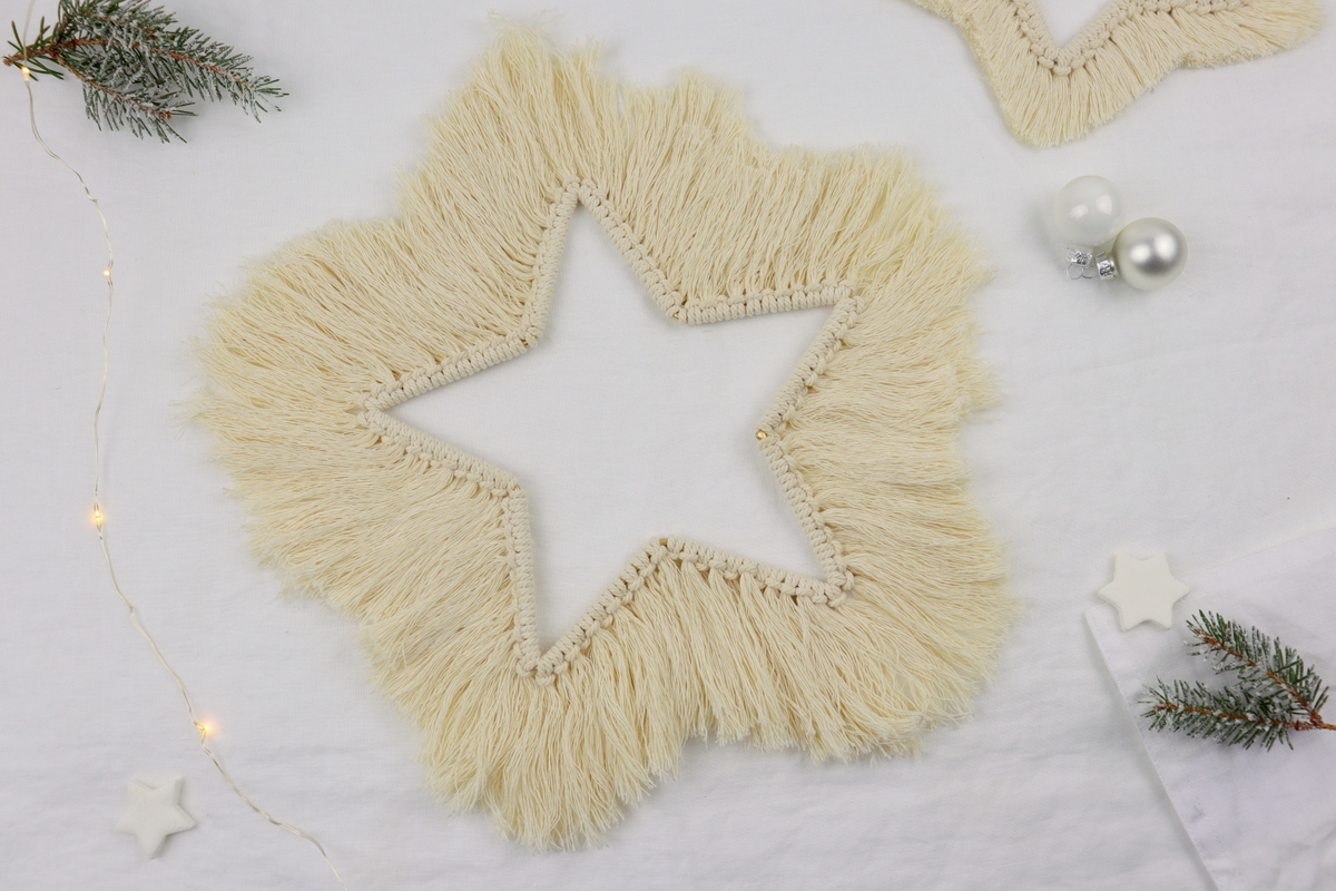 DIY Anleitung Makramee Stern zu Weihnachten knüpfen selber machen