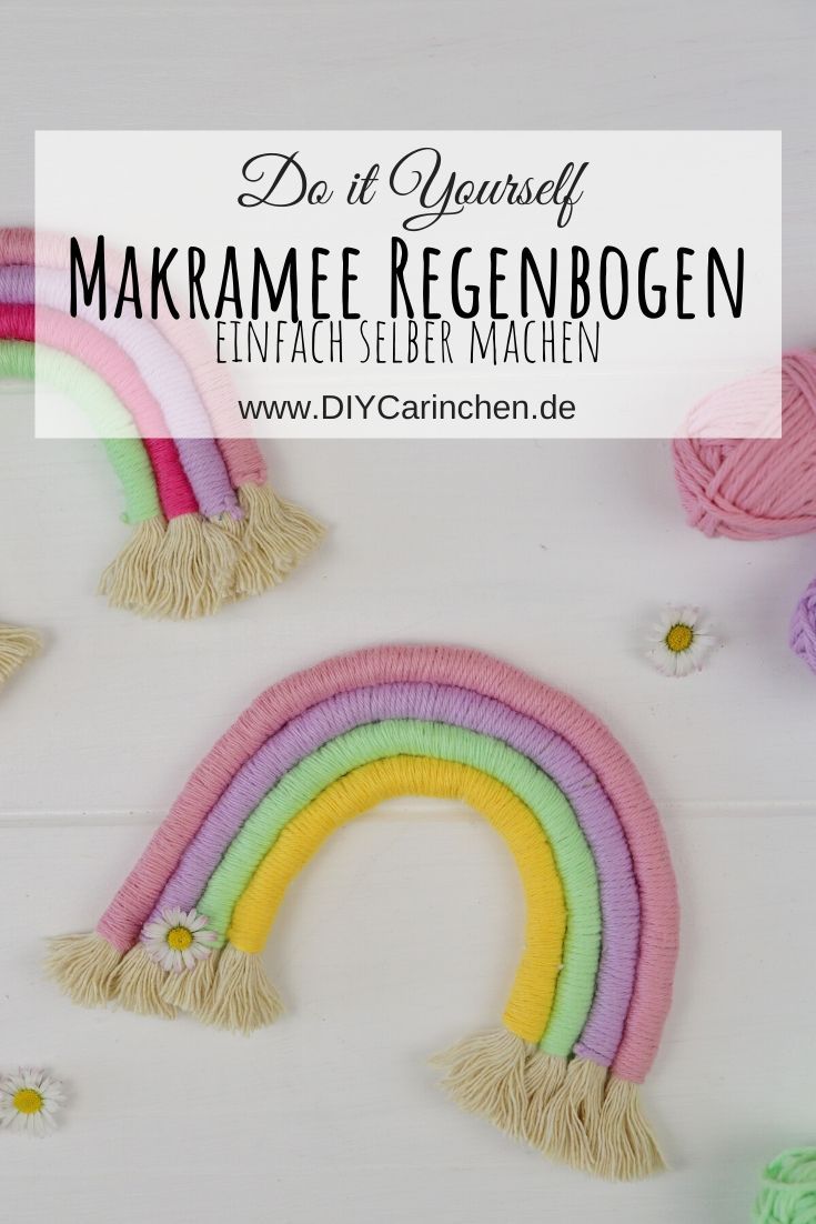 DIY - selbstgemachter, bunter Makramme Regenbogen / Fiber Rainbow