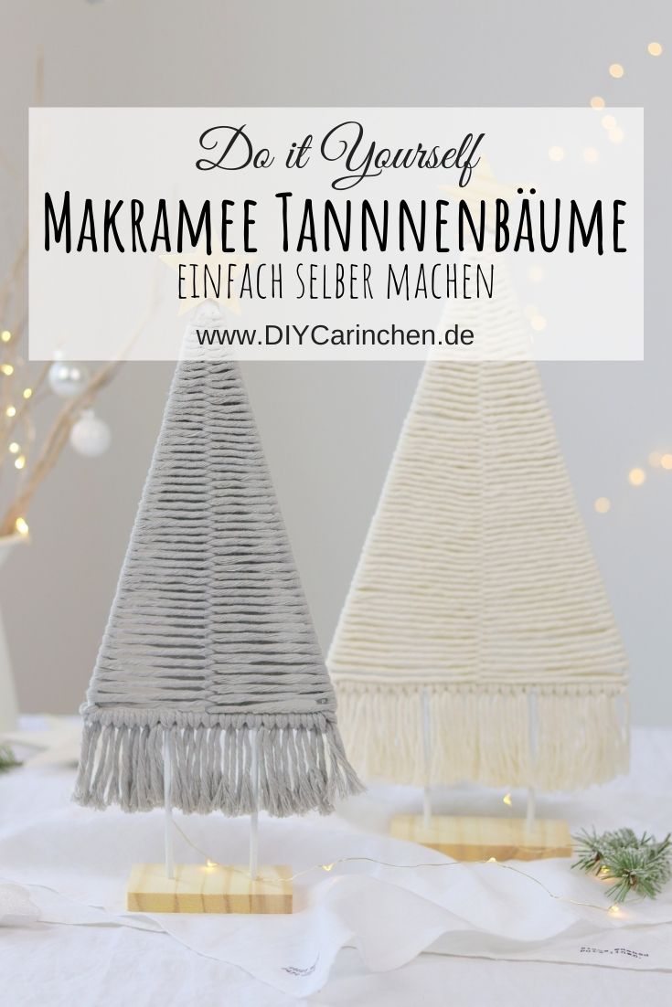 DIY Anleitung: selbstgemachte Makramee Tannenbäume
