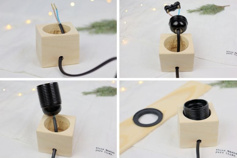 DIY - selbstgebaute Lampe in Tannenbaumform - für Weihnachten