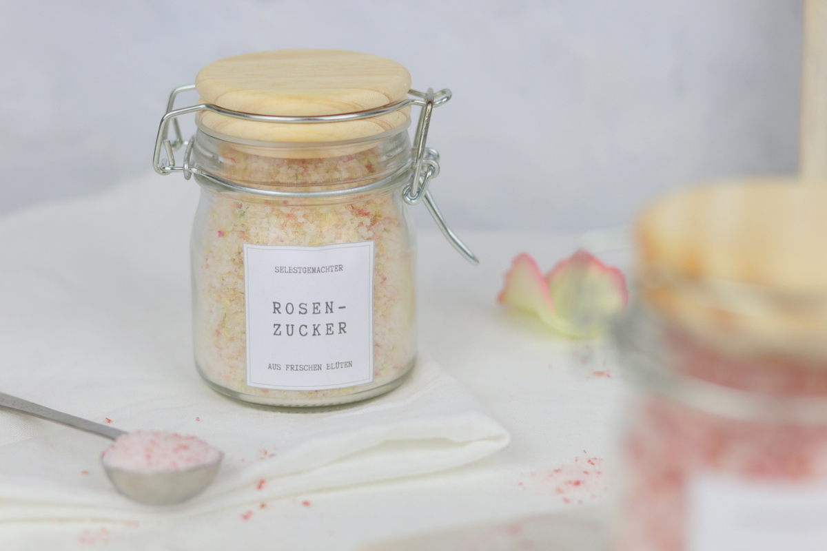 Rezept - selbstgemachter Rosenzucker