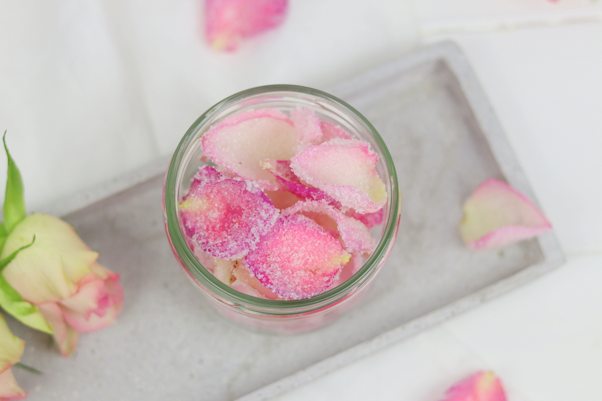 Rezept - selbstgemachte, kandierte Rosenblätter