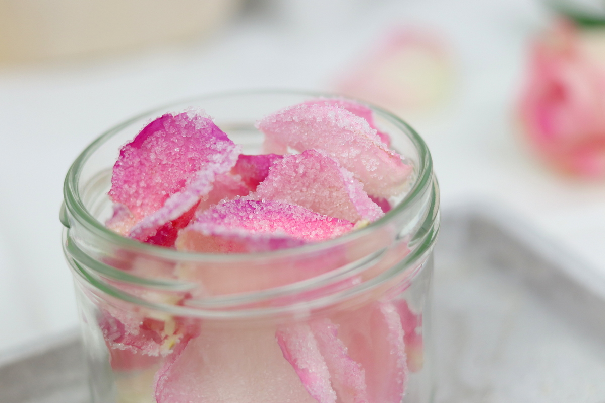 Rezept - selbstgemachte, kandierte Rosenblätter