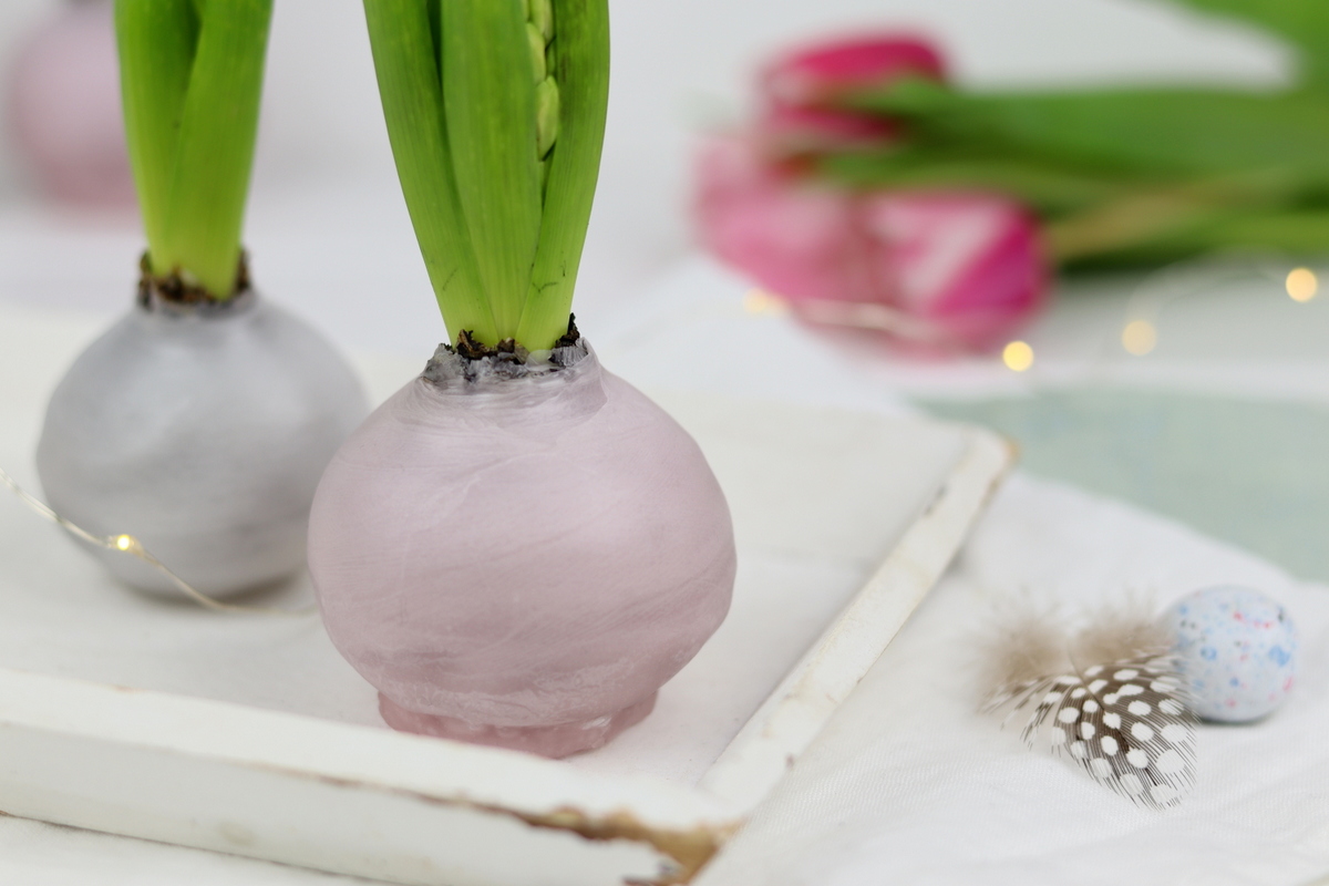 DIY selbstgemachte Hyazinthen in Wachs für den Frühling