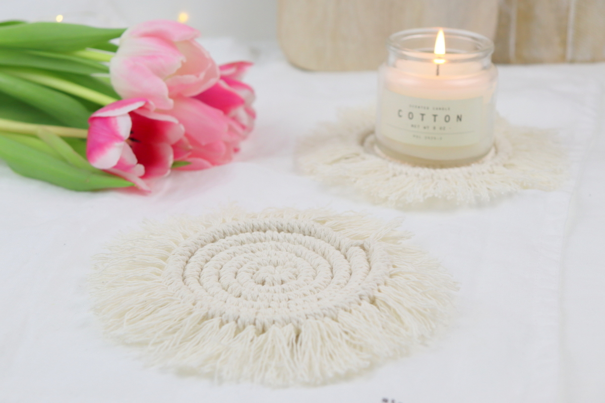 DIY selbstgemachte Makramee Untersetzer / Macrame Coaster