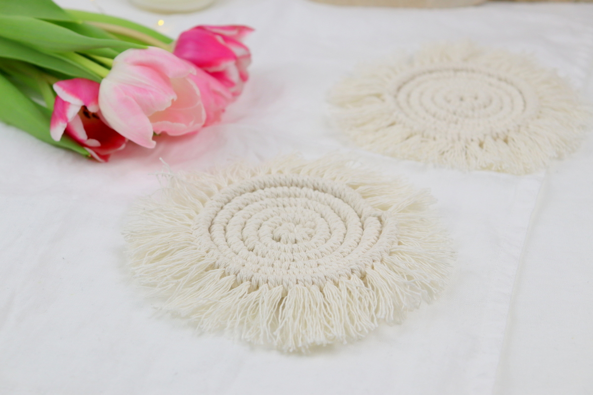 DIY selbstgemachte Makramee Untersetzer / Macrame Coaster