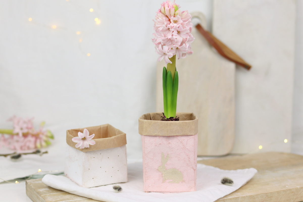 DIY selbstgemachte Upcycling Blumentöpfe aus Milchtüten