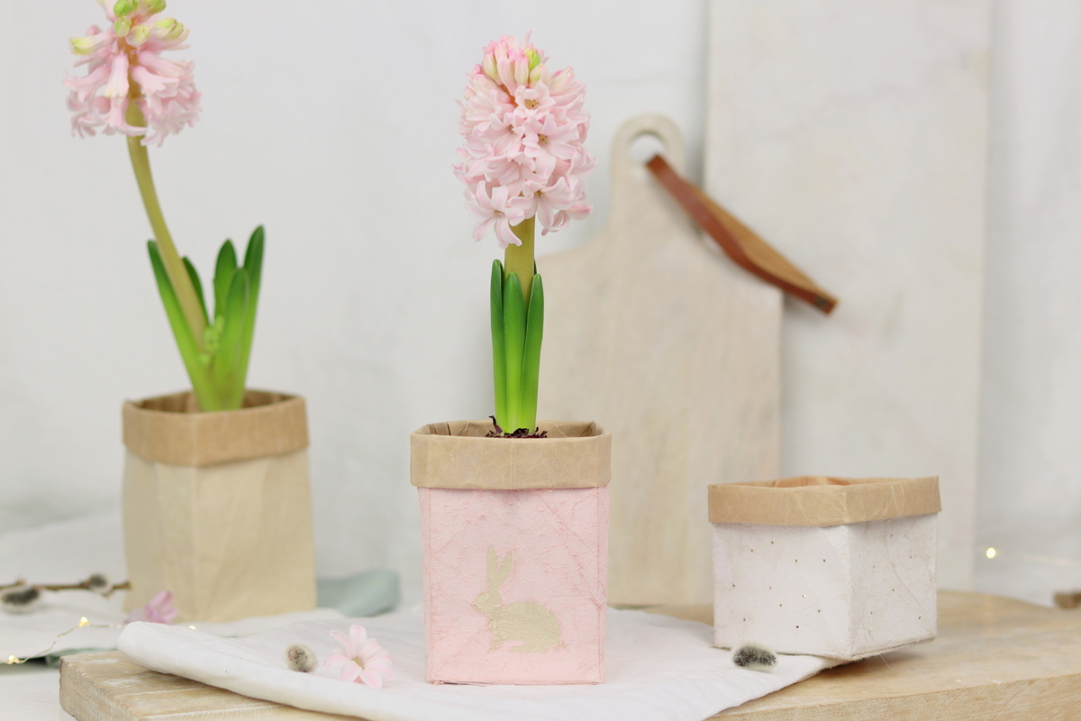 DIY selbstgemachte Upcycling Blumentöpfe aus Milchtüten