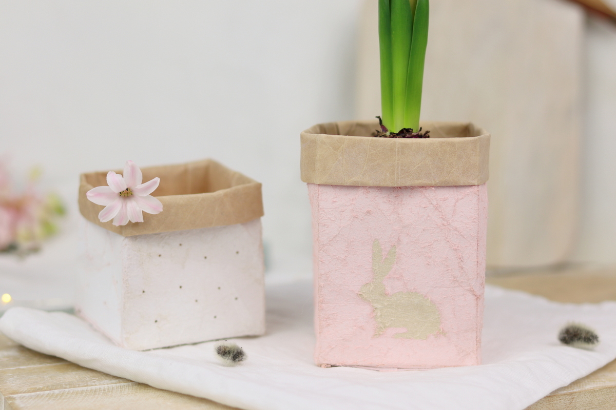 DIY selbstgemachte Upcycling Blumentöpfe aus Milchtüten