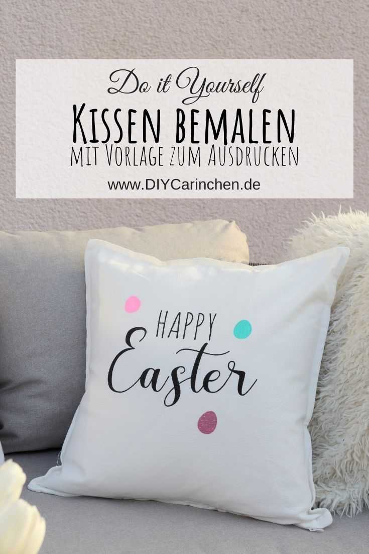 selbstbemalte Kissen / Kissenbezüge mit Ostermotiv