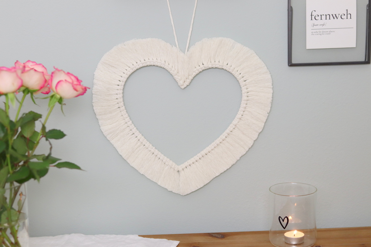 DIY selbstgemachtes Makramee Herz