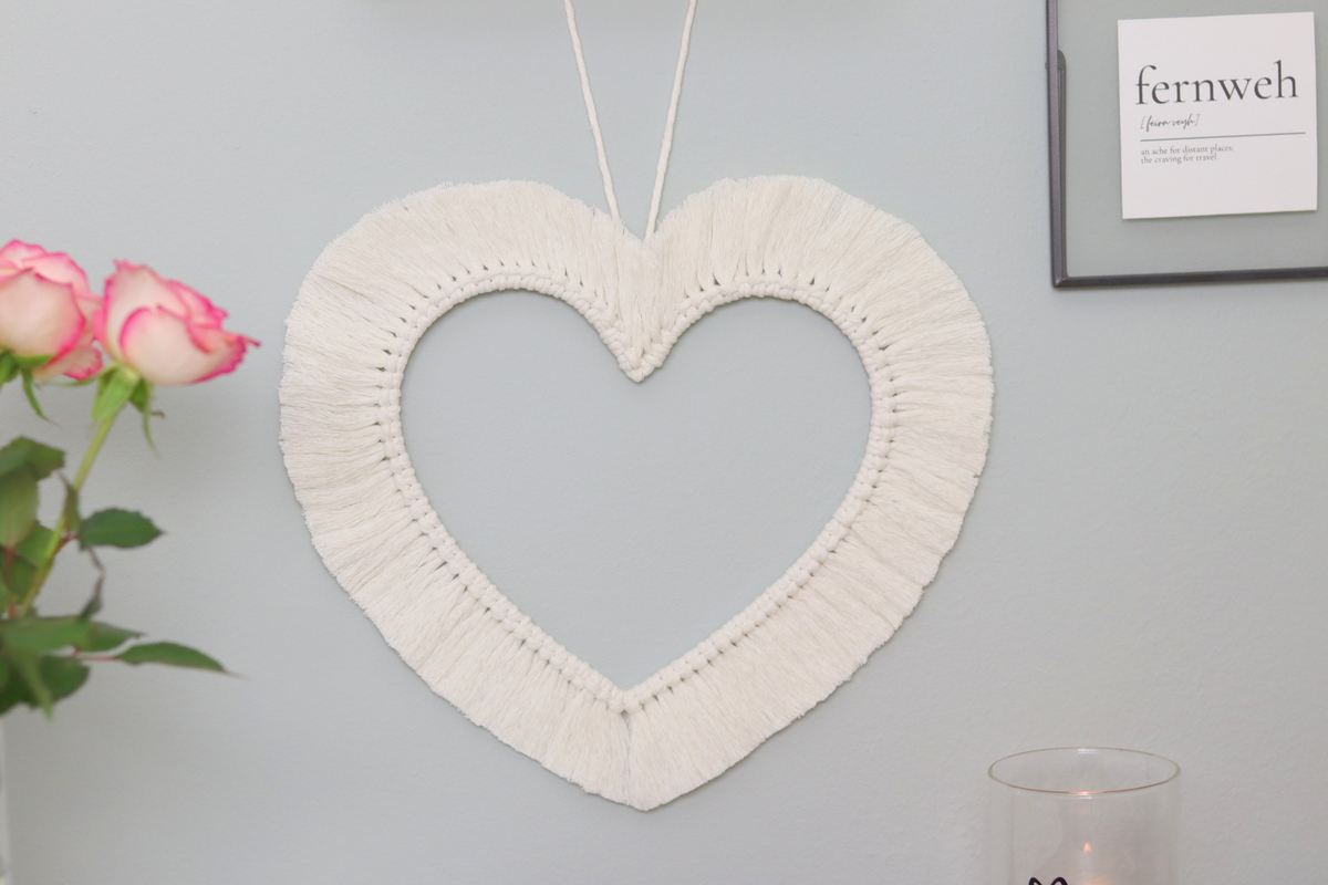 DIY selbstgemachtes Makramee Herz