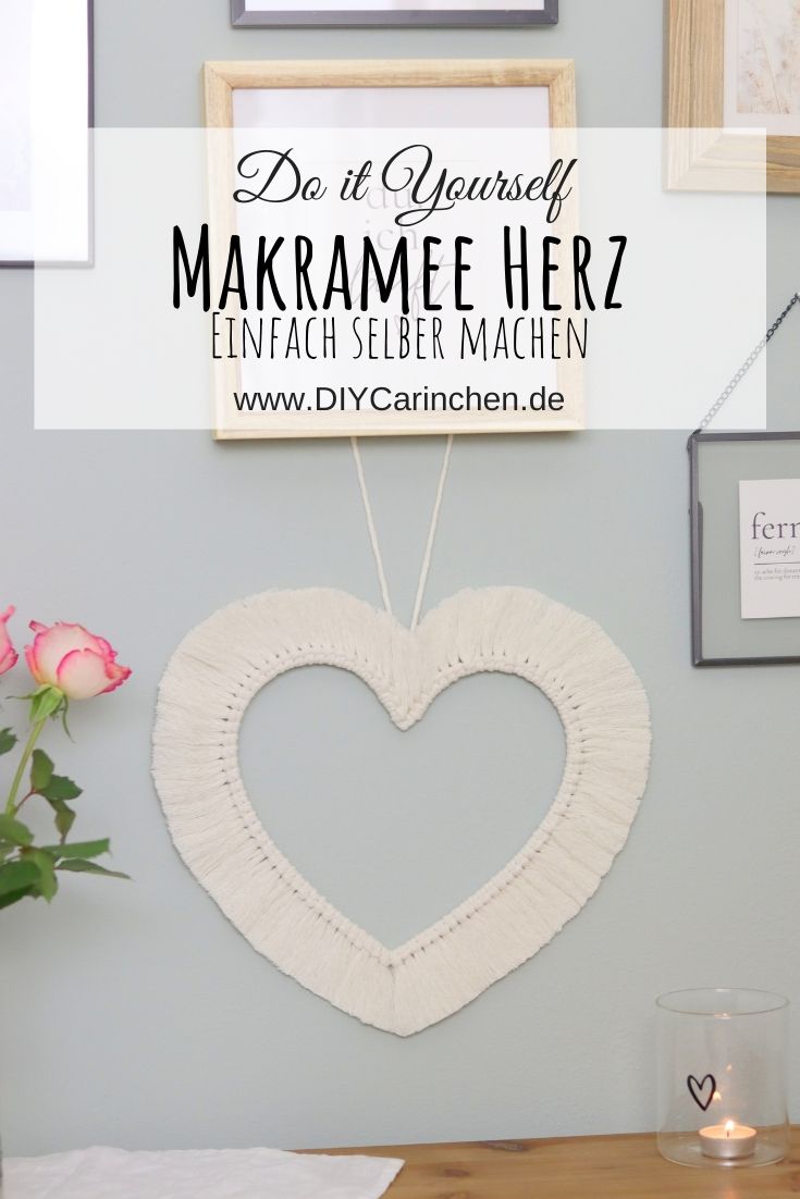 DIY selbstgemachtes Makramee Herz