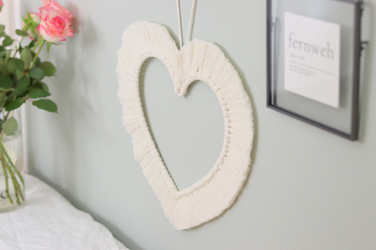 DIY selbstgemachtes Makramee Herz