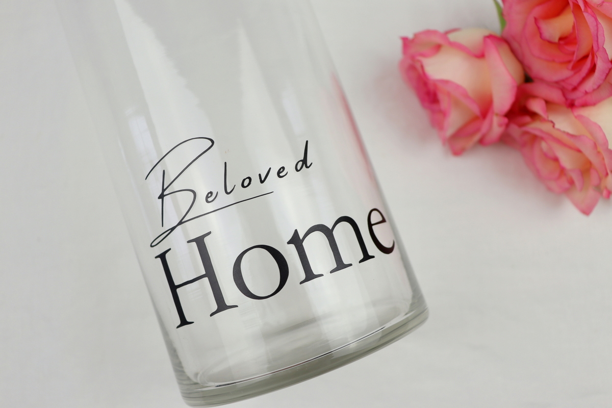 DIY Upcycling Vase mit Plotterschrift