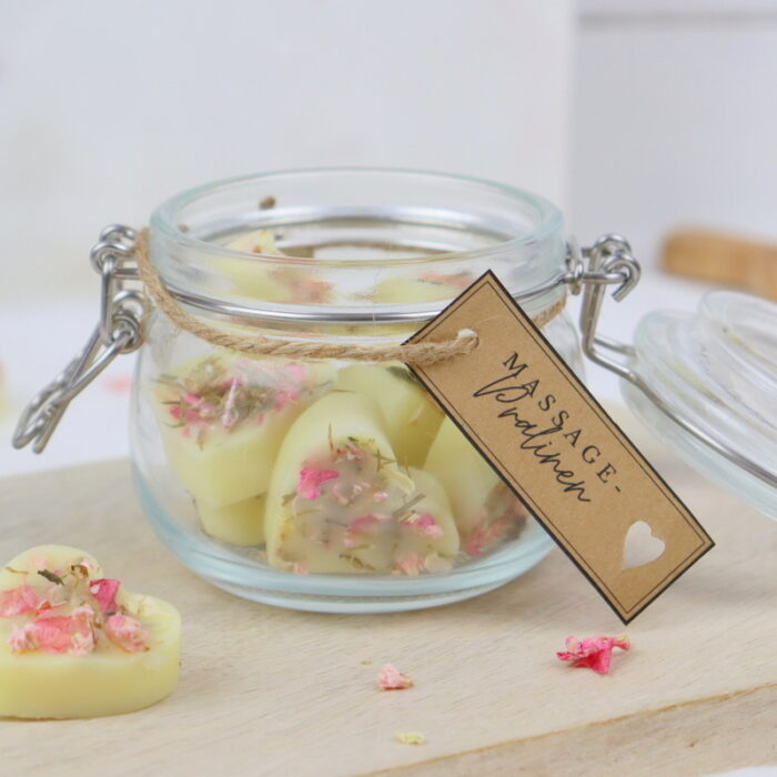 DIY Anleitung – Massagebar (Massagepralinen) in Herzform mit nur 3 Zutaten einfach selber machen