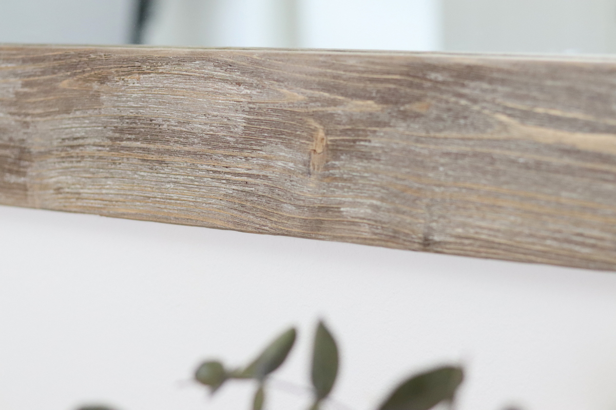 DIY Holz selber altern lassen mit Holz-Struktur-Bürste und Farbe und daraus einen Spiegel bauen