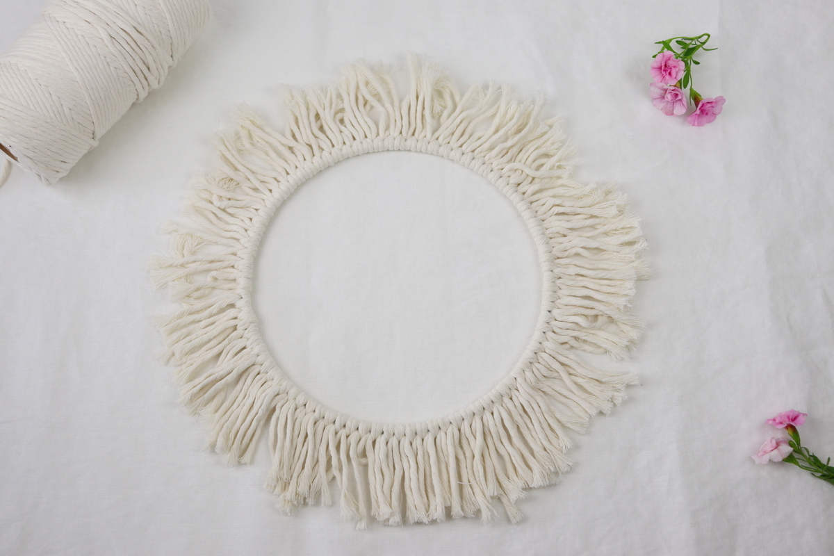 DIY - selbstgemachter Makramee Spiegel für Anfänger mit dem Ankerstich