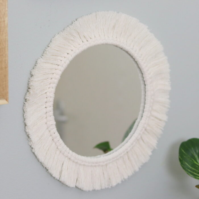 DIY - selbstgemachter Makramee Spiegel für Anfänger mit dem Ankerstich
