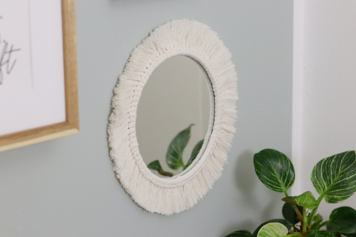 DIY - selbstgemachter Makramee Spiegel für Anfänger mit dem Ankerstich