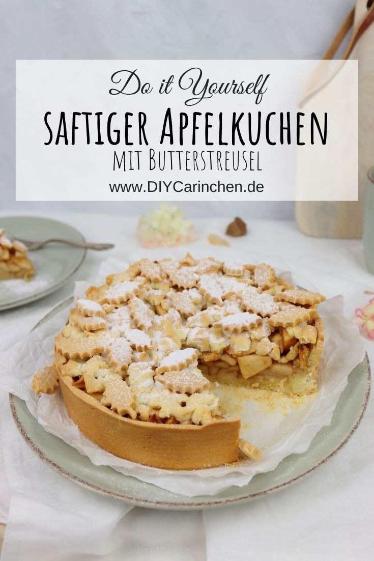 Rezept - saftiger, leckerer, herbstlicher Apfelkuchen mit Butterbröseln