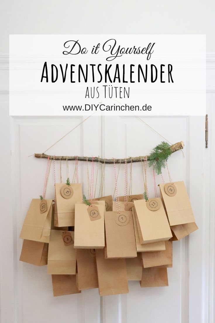 DIY selbstgemachter Adventskalender aus Tüten / Papiertüten