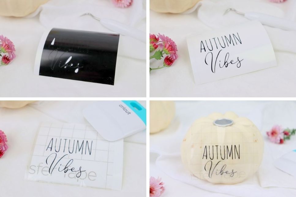 DIY Anleitung - aus einem Kürbis einen Kerzenhalter einfach selber machen und mit dem Plotter und Blumen verzieren