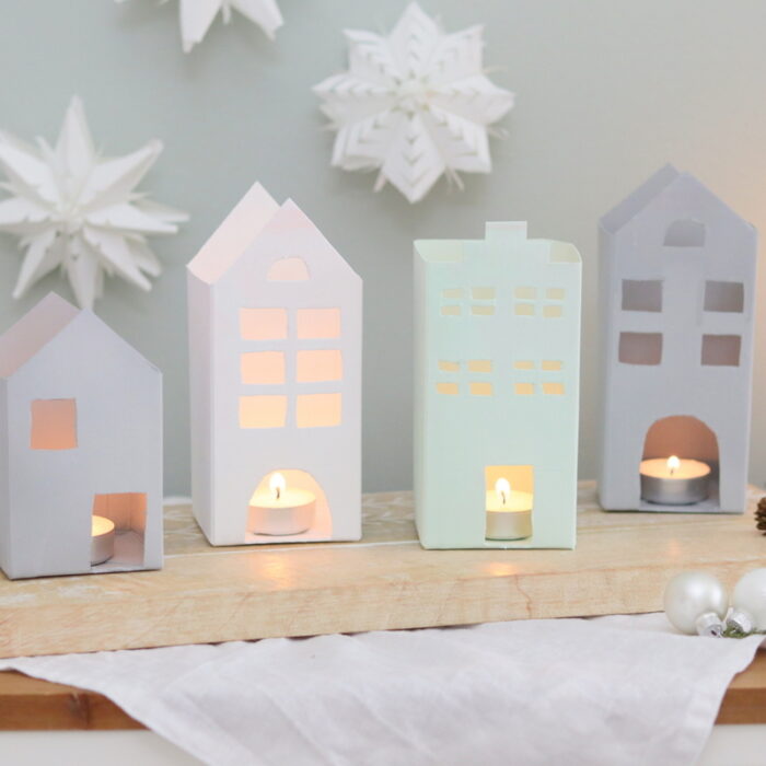 DIY Anleitung - selbstgemachtes Weihnachtsdorf aus Milchtüten / Milchkartons