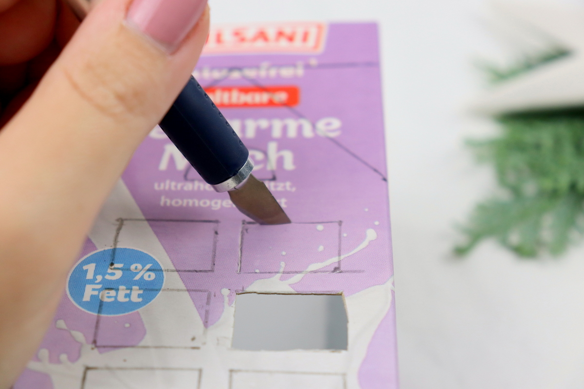 DIY Anleitung - selbstgemachtes Weihnachtsdorf aus Milchtüten / Milchkartons