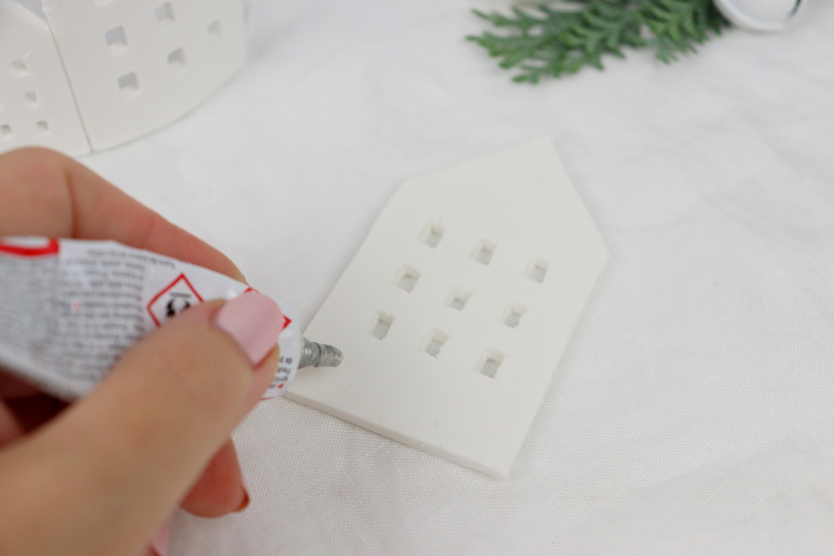 DIY Anleitung - Windlicht mit selbstgemachten Lichthäusern aus Modelliermasse