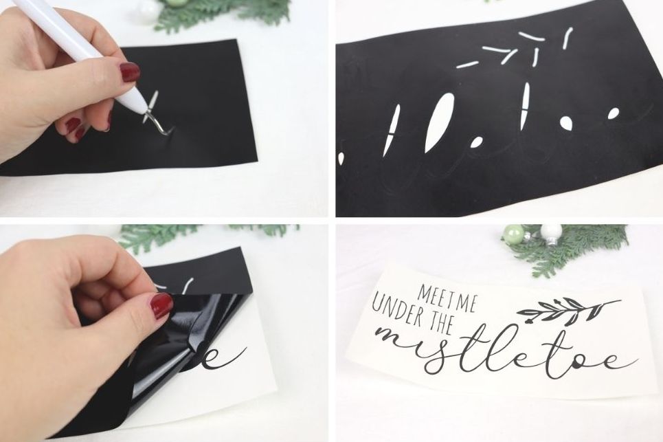 DIY Anleitung - selbstgemachte Weihnachtliche Schilder MEET ME UNDER THE MISTLETOE