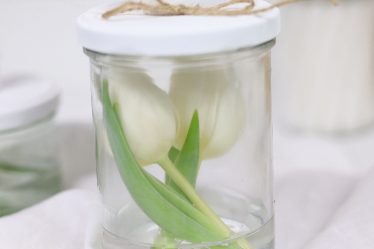 DIY selbstgemachte Upcycling Kerzenhalter Glas mit Deckel