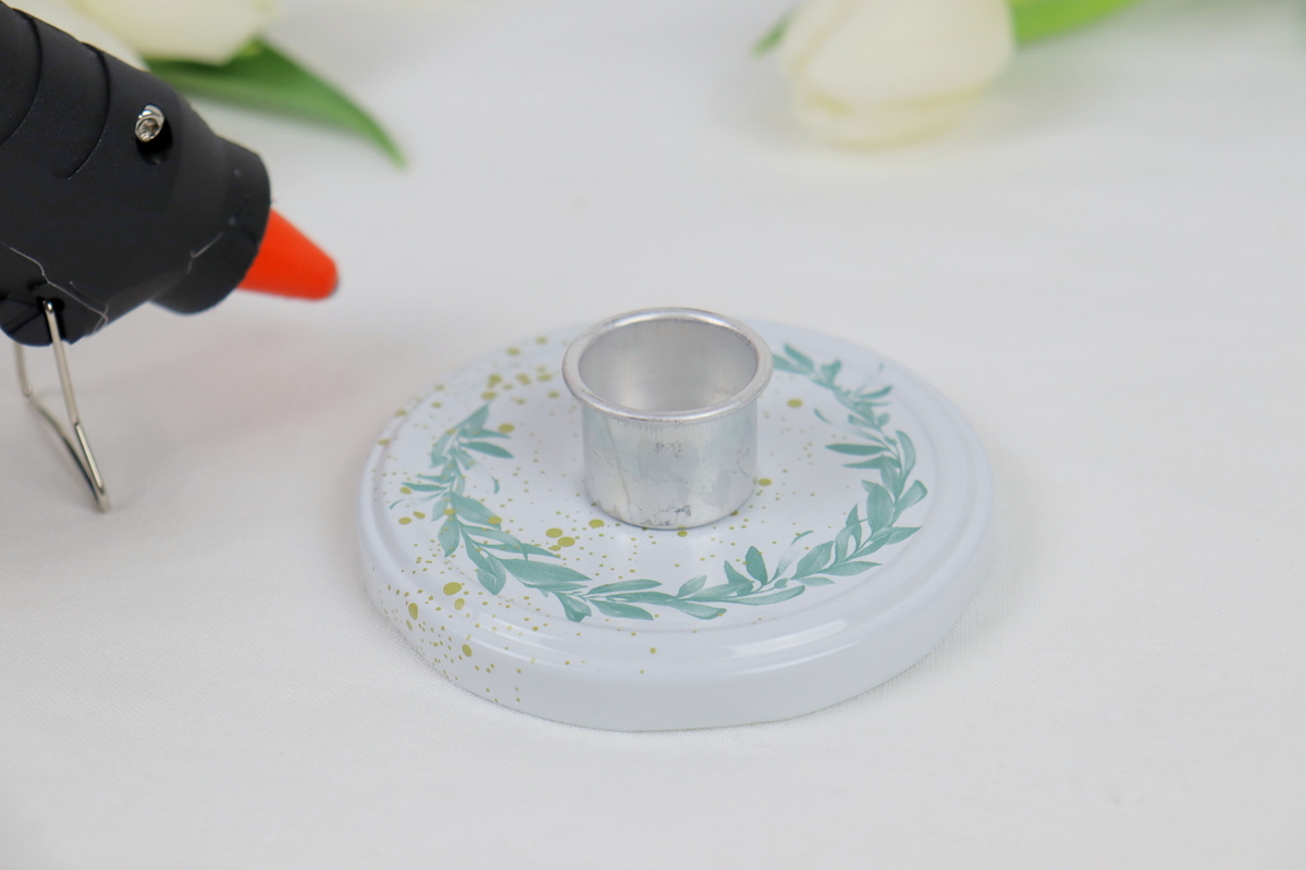 DIY selbstgemachte Upcycling Kerzenhalter Glas mit Deckel