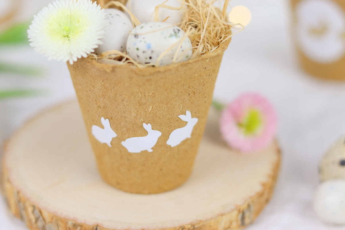 DIY - selbstgemachte Osterkörbchen mit dem Plotter aus einem Aufzuchtstopf