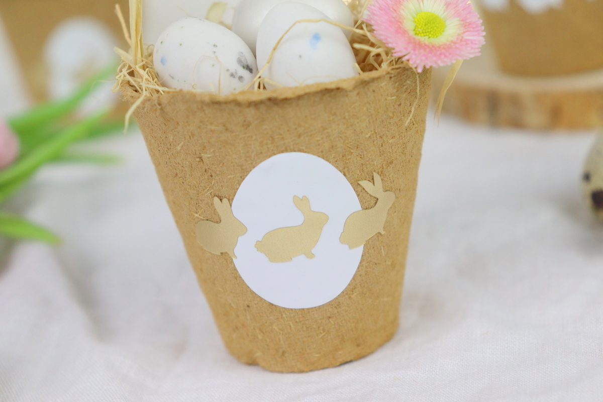 DIY - selbstgemachte Osterkörbchen mit dem Plotter aus einem Aufzuchtstopf