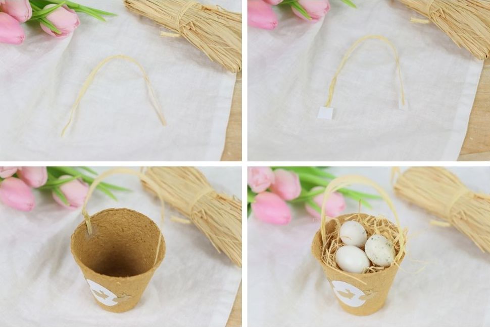 DIY - selbstgemachte Osterkörbchen mit dem Plotter aus einem Aufzuchtstopf