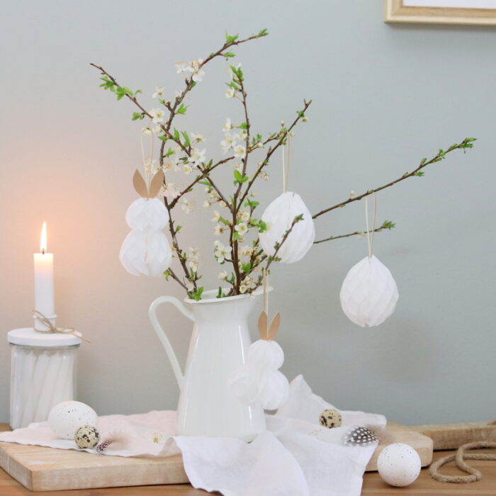 DIY Anleitung - selbstgemachte Waben-Eier und Waben-Osterhasen aus Wabenpapier