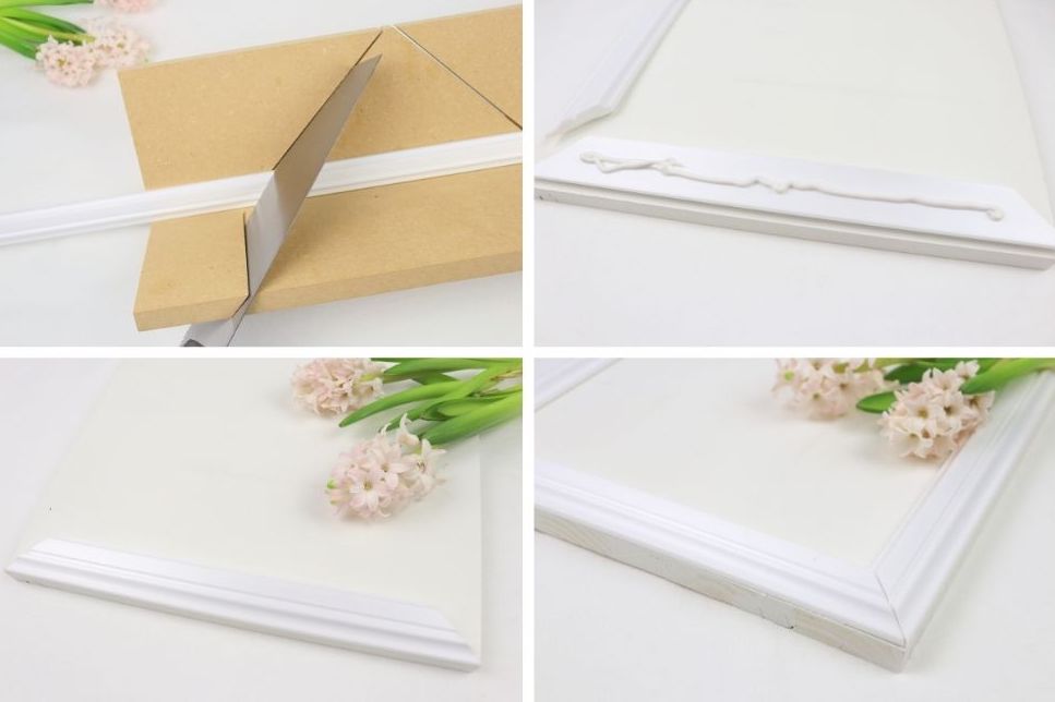 DIY - selbstgemachtes österliches Tablett und Ostereier mit Bändern