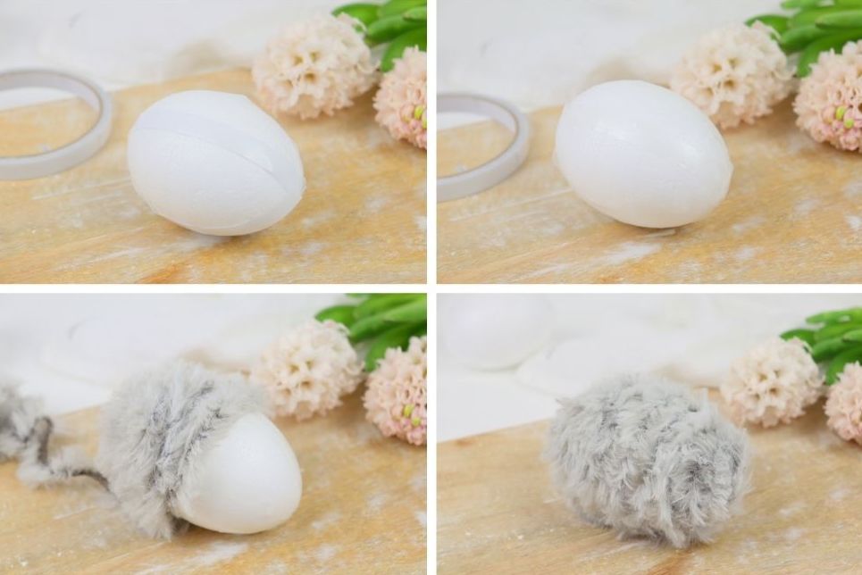 DIY - selbstgemachtes österliches Tablett und Ostereier mit Bändern