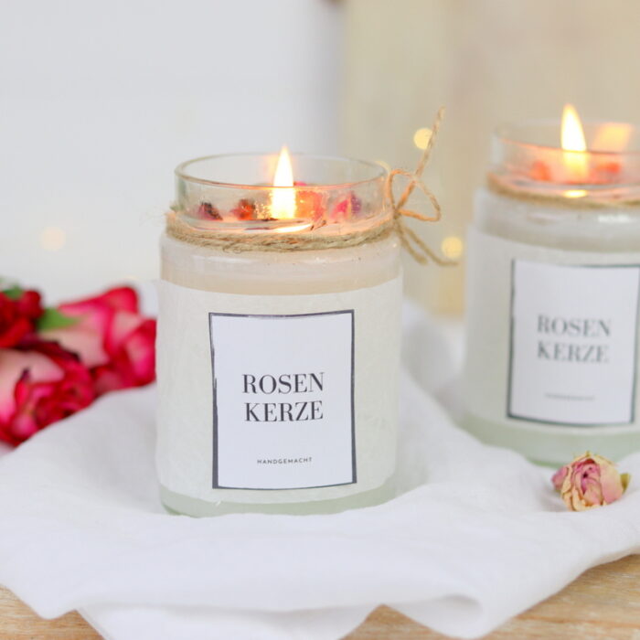 DIY Anleitung - selbstgemachte Kerze im Einmachglas aus Wachsresten