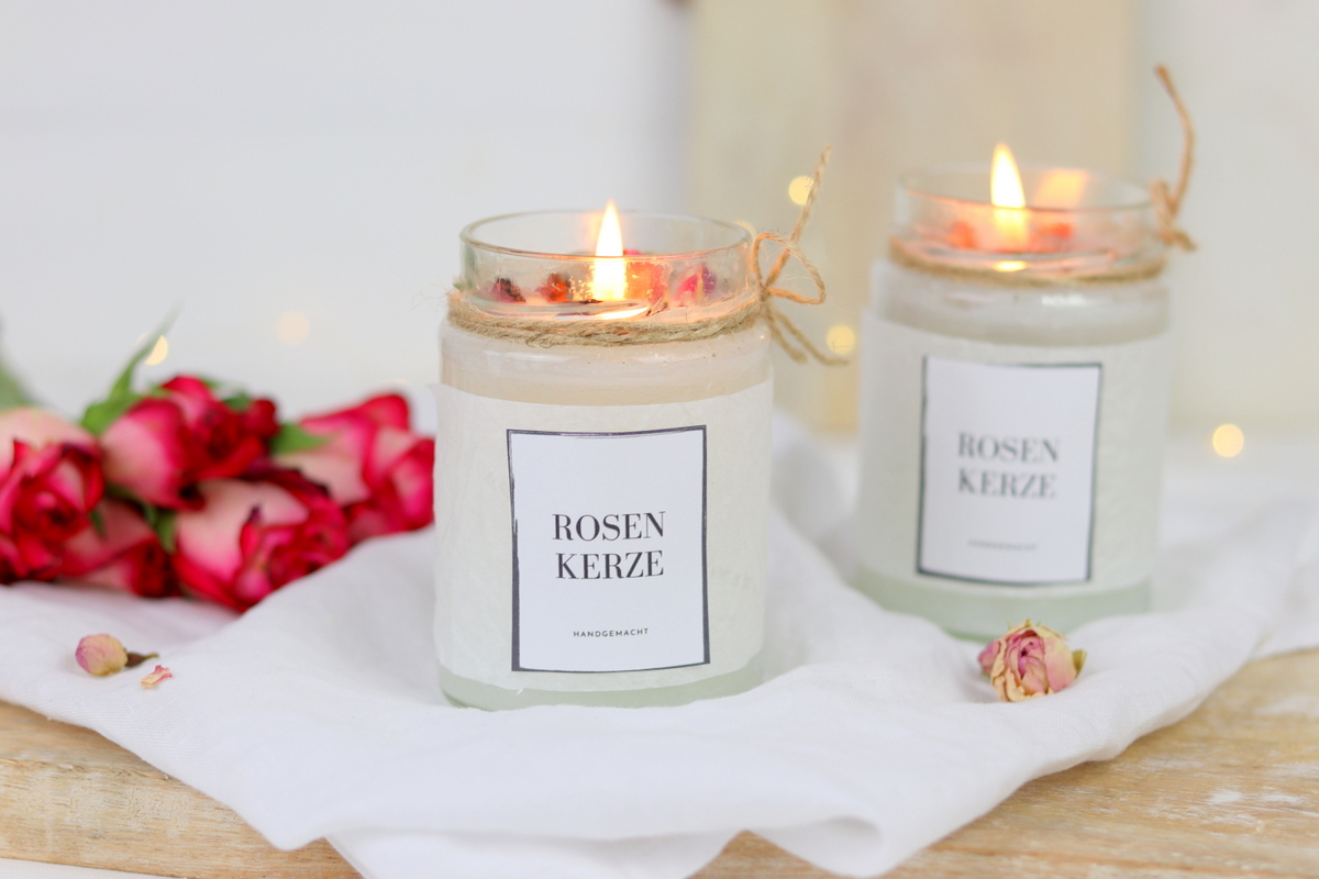 DIY Anleitung - selbstgemachte Kerze im Einmachglas aus Wachsresten