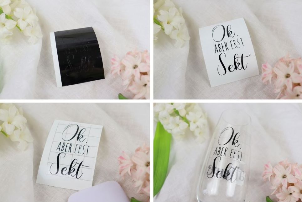 DIY - individualisierte Sektgläser mit dem Plotter oder Permanentmarker / Marker einfach selber machen + kostenlose Vorlage