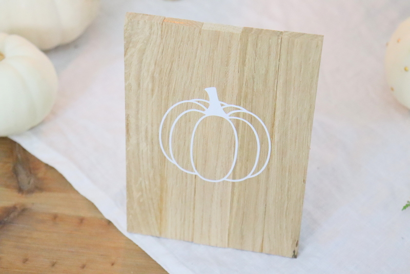 DIY Anleitung - selbstgemachte, herbstliche Schilder aus Klötzchen mit Plotter-Herbstmotiven 