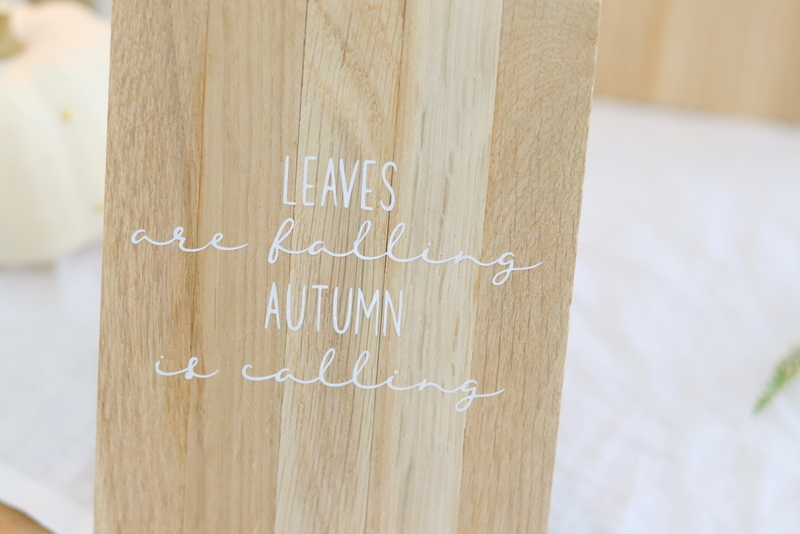 DIY Anleitung - selbstgemachte, herbstliche Schilder aus Klötzchen mit Plotter-Herbstmotiven 