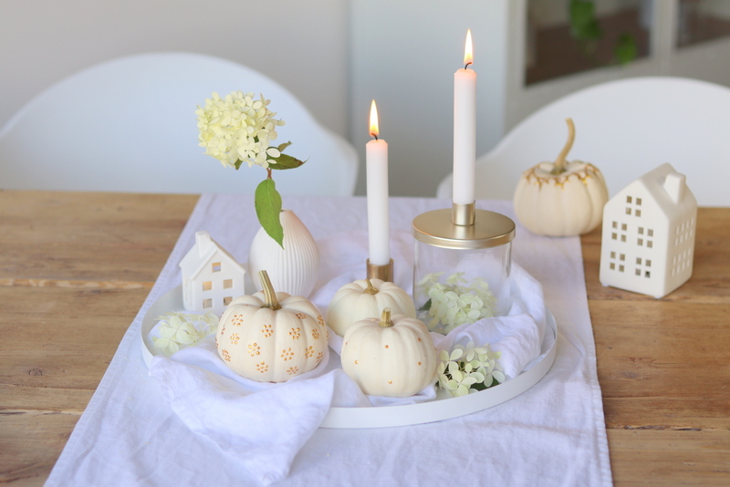 DIY Anleitung - selbstgemachte bemalte Kürbisse als Herbstdeko